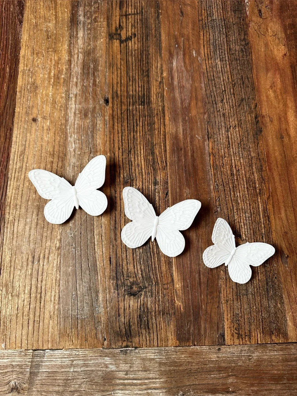 White Decorative Butterfly Wall Accents - Set of 3